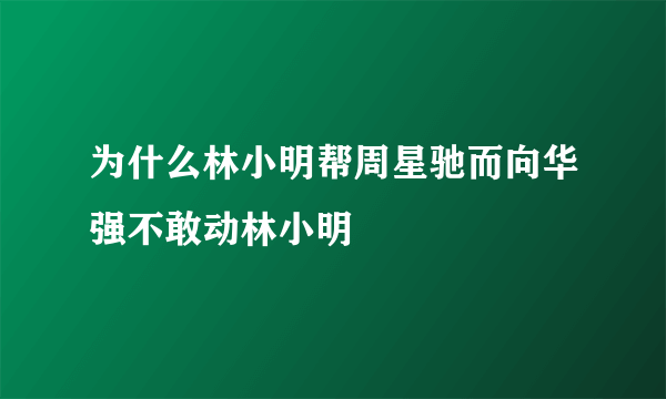 为什么林小明帮周星驰而向华强不敢动林小明