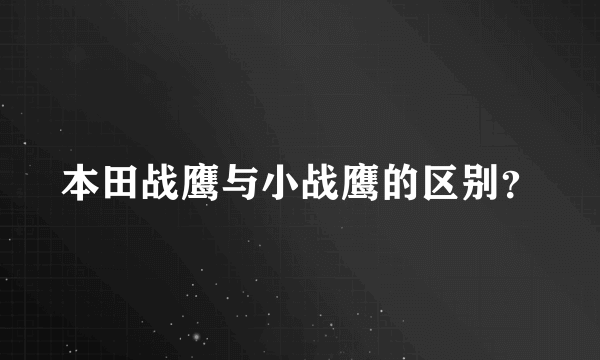 本田战鹰与小战鹰的区别？