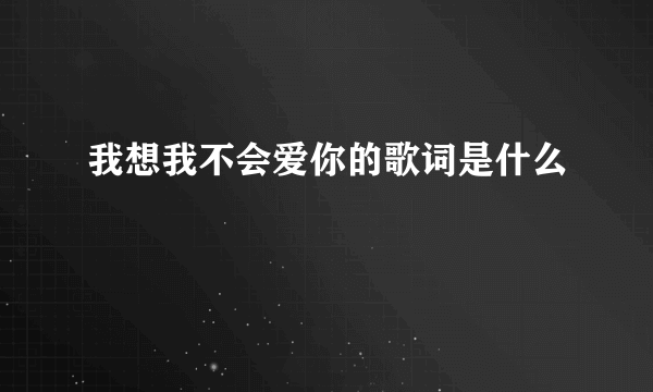 我想我不会爱你的歌词是什么