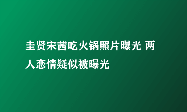 圭贤宋茜吃火锅照片曝光 两人恋情疑似被曝光