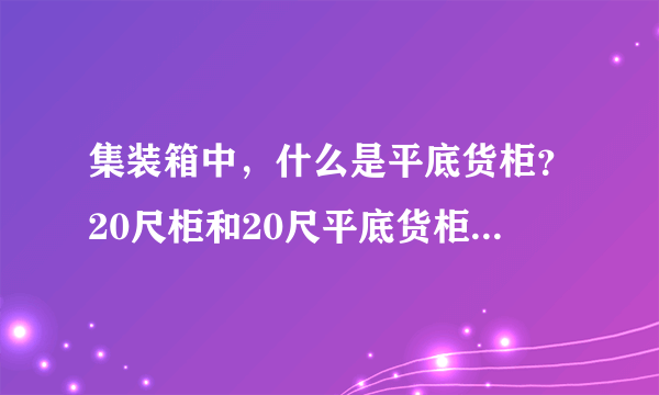 集装箱中，什么是平底货柜？20尺柜和20尺平底货柜有什么区别？