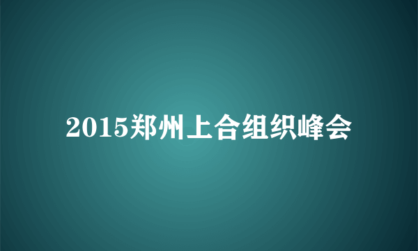 2015郑州上合组织峰会