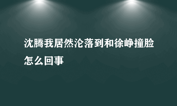 沈腾我居然沦落到和徐峥撞脸怎么回事