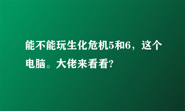 能不能玩生化危机5和6，这个电脑。大佬来看看?