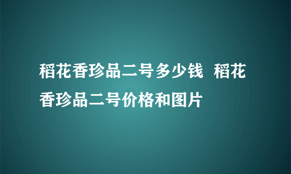 稻花香珍品二号多少钱  稻花香珍品二号价格和图片