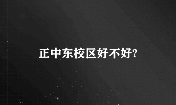 正中东校区好不好?