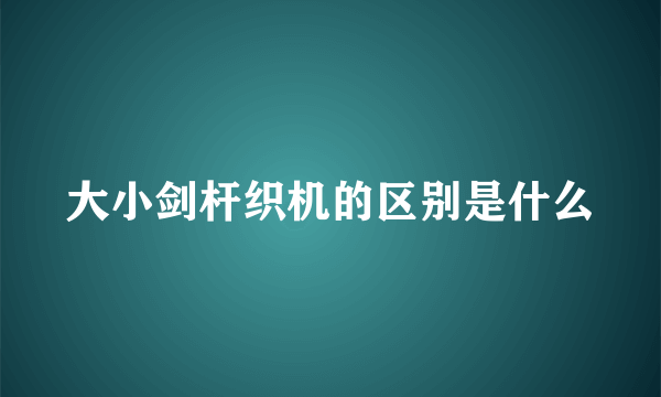 大小剑杆织机的区别是什么