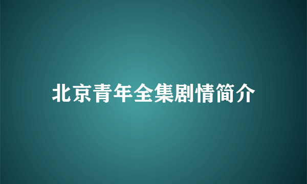 北京青年全集剧情简介