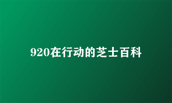 920在行动的芝士百科