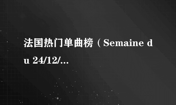 法国热门单曲榜（Semaine du 24/12/2011）