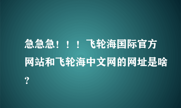 急急急！！！飞轮海国际官方网站和飞轮海中文网的网址是啥？