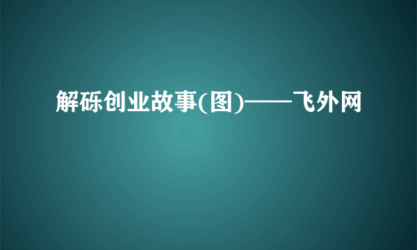 解砾创业故事(图)——飞外网