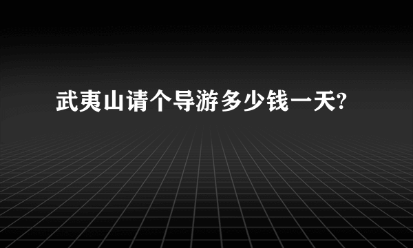 武夷山请个导游多少钱一天?