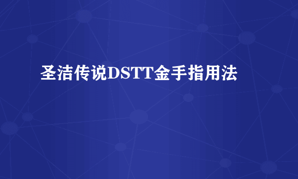 圣洁传说DSTT金手指用法