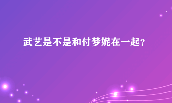 武艺是不是和付梦妮在一起？