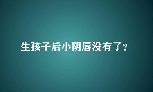 生孩子后小阴唇没有了？