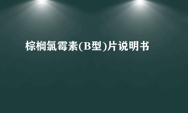 棕榈氯霉素(B型)片说明书