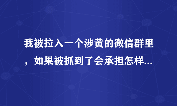 我被拉入一个涉黄的微信群里，如果被抓到了会承担怎样的法律责任