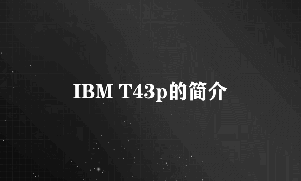 IBM T43p的简介