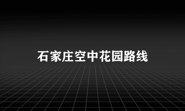 石家庄空中花园路线