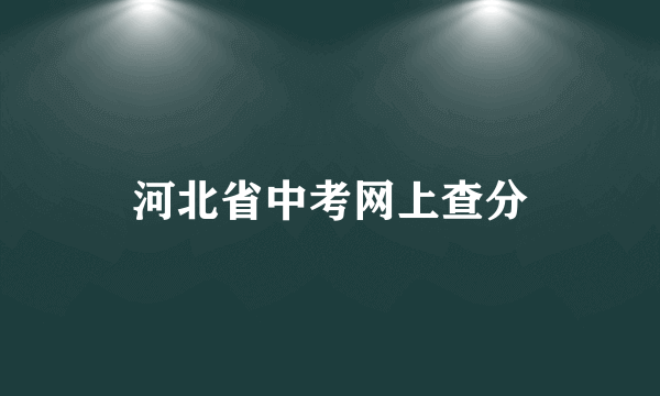 河北省中考网上查分