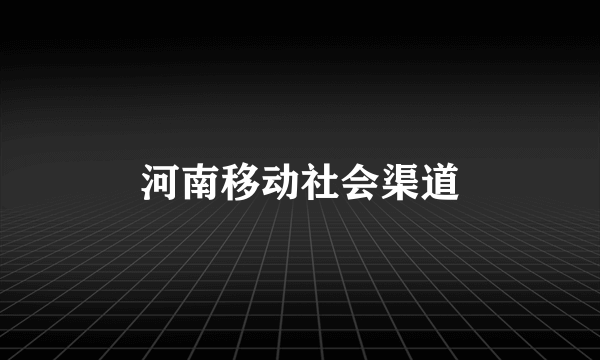 河南移动社会渠道