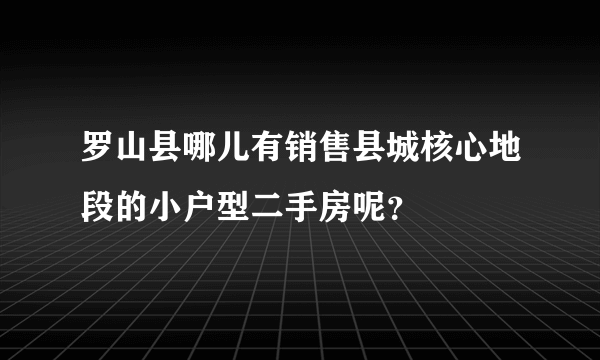 罗山县哪儿有销售县城核心地段的小户型二手房呢？