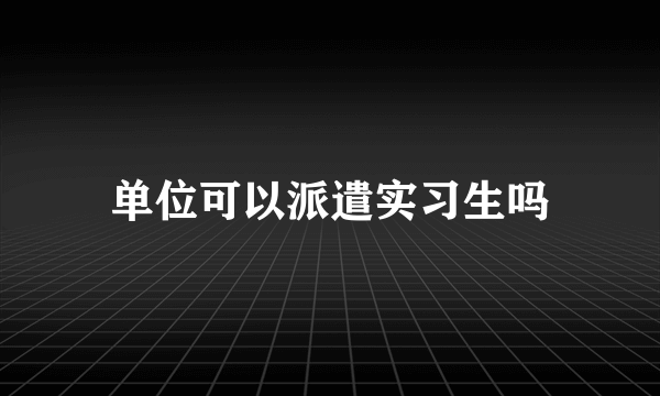 单位可以派遣实习生吗