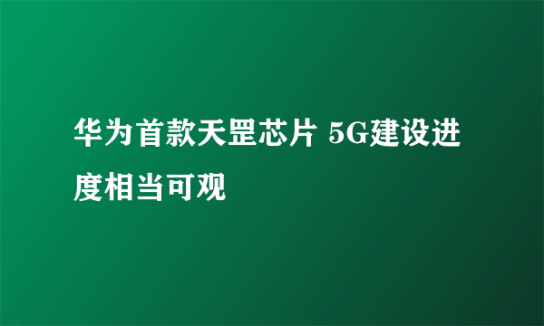 华为首款天罡芯片 5G建设进度相当可观