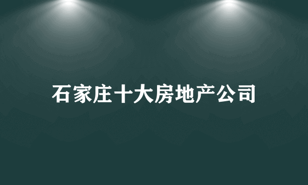 石家庄十大房地产公司