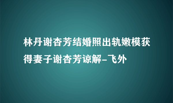 林丹谢杏芳结婚照出轨嫩模获得妻子谢杏芳谅解-飞外