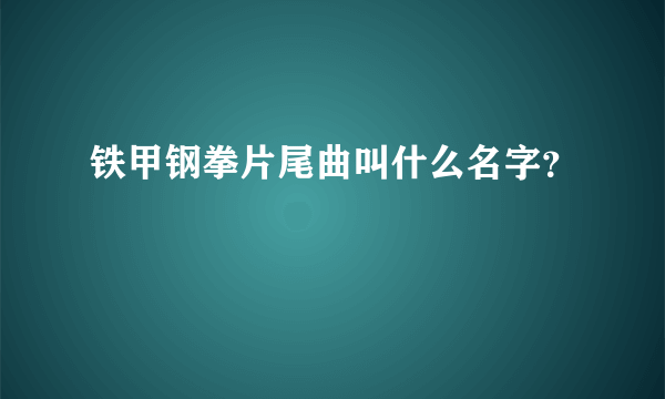 铁甲钢拳片尾曲叫什么名字？