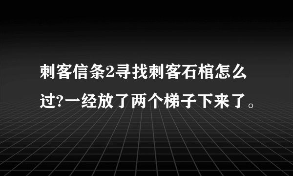 刺客信条2寻找刺客石棺怎么过?一经放了两个梯子下来了。