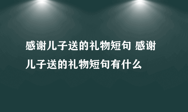 感谢儿子送的礼物短句 感谢儿子送的礼物短句有什么