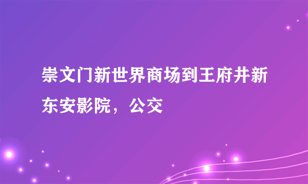 崇文门新世界商场到王府井新东安影院，公交