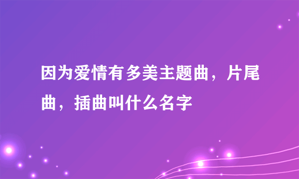 因为爱情有多美主题曲，片尾曲，插曲叫什么名字