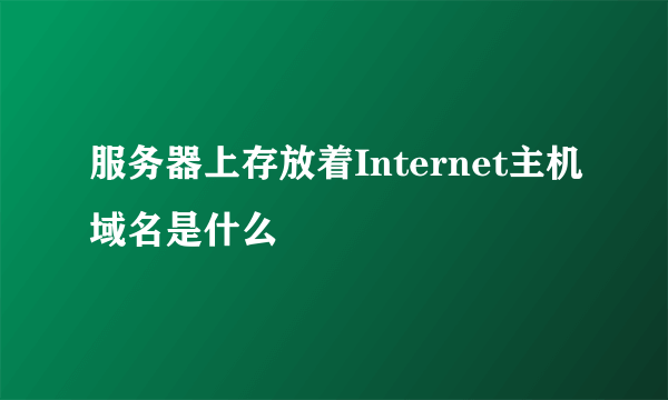 服务器上存放着Internet主机域名是什么