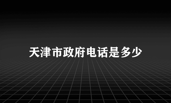 天津市政府电话是多少