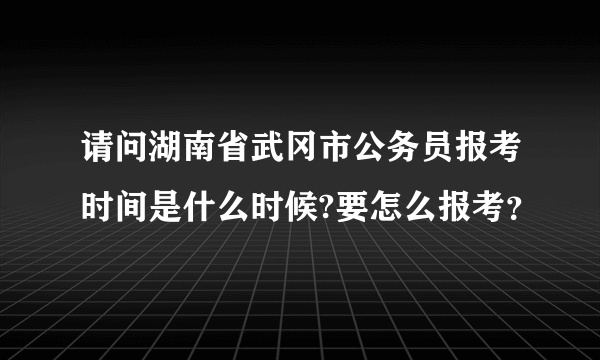 请问湖南省武冈市公务员报考时间是什么时候?要怎么报考？