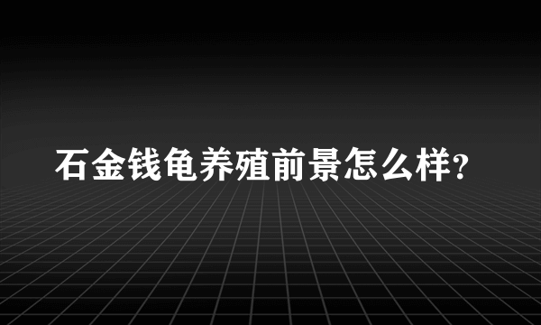 石金钱龟养殖前景怎么样？