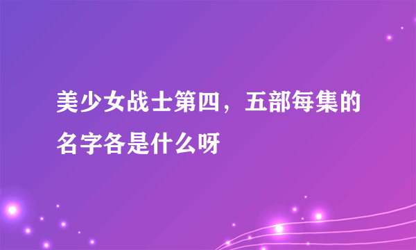 美少女战士第四，五部每集的名字各是什么呀