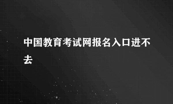 中国教育考试网报名入口进不去