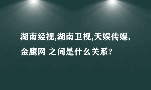 湖南经视,湖南卫视,天娱传媒,金鹰网 之间是什么关系?