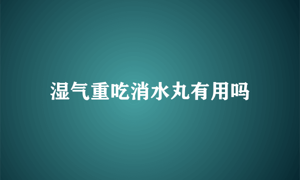 湿气重吃消水丸有用吗