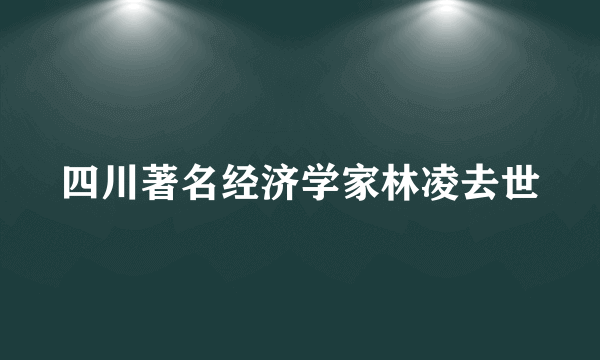 四川著名经济学家林凌去世