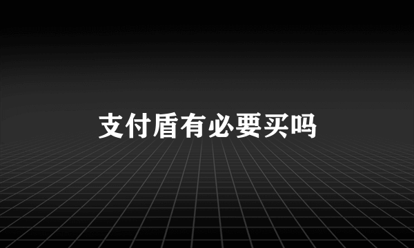 支付盾有必要买吗