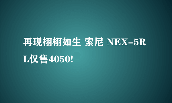 再现栩栩如生 索尼 NEX-5RL仅售4050!