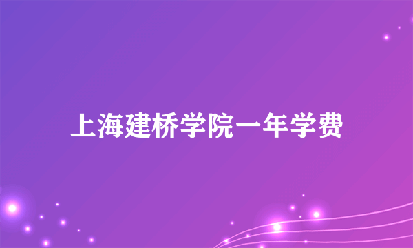 上海建桥学院一年学费