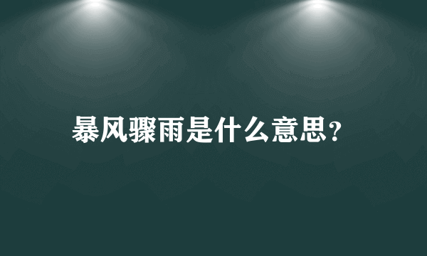 暴风骤雨是什么意思？