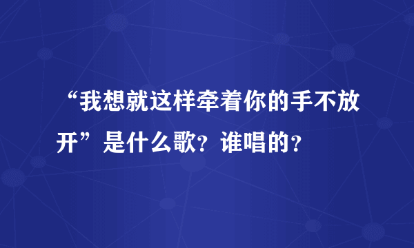 “我想就这样牵着你的手不放开”是什么歌？谁唱的？